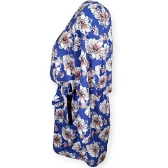 ONE CLOTHING BLUE W/PINK & WHITE FLORAL ROMPER LONG SLEEVES SZ.M EUC. - Picture 4 of 7